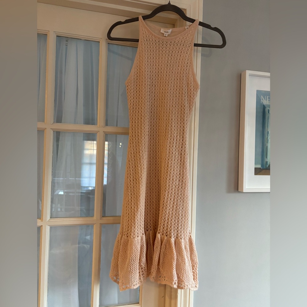 A.L.C. Peach Crochet Maxi Dress